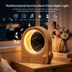 Sunrise Alarm Clock & Moon Lamp, Bedside Lamp with Light Alarm Clock, Daylight Alarm Clock, Night Light with 3 Brightness Levels, 10 Natural Sounds, Ideal for Bedroom