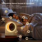 blonbar Sunrise Alarm Clocks for Bedrooms, Stepless Dimmable Moon Lamp Dual Alarm Clock Wake Up Light with 12Levels Volume for Heavy Sleepers, 10 Natural Sounds with 30/60/90min Timer Night Light