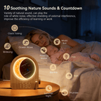 Sunrise Alarm Clock & Moon Lamp, Bedside Lamp with Light Alarm Clock, Daylight Alarm Clock, Night Light with 3 Brightness Levels, 10 Natural Sounds, Ideal for Bedroom