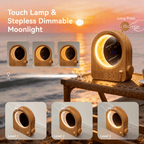 Sunrise Alarm Clock & Moon Lamp, Bedside Lamp with Light Alarm Clock, Daylight Alarm Clock, Night Light with 3 Brightness Levels, 10 Natural Sounds, Ideal for Bedroom