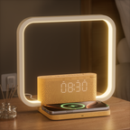 blonbar Sunrise Alarm Clock with Wireless Charging Desk Touch Lamp 3 Level Dimmable Wake-up Light Bedside Lamps for Bedroom Living Room,Sunrise Lamp with 10 Natural White Noise Sound 30/60/90 Mins countdown
