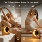 Sunrise Alarm Clock & Moon Lamp, Bedside Lamp with Light Alarm Clock, Daylight Alarm Clock, Night Light with 3 Brightness Levels, 10 Natural Sounds, Ideal for Bedroom