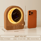 Sunrise Alarm Clock & Moon Lamp, Bedside Lamp with Light Alarm Clock, Daylight Alarm Clock, Night Light with 3 Brightness Levels, 10 Natural Sounds, Ideal for Bedroom