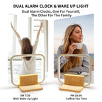 blonbar Sunrise Alarm Clock with Wireless Charging Desk Touch Lamp 3 Level Dimmable Wake-up Light Bedside Lamps for Bedroom Living Room,Sunrise Lamp with 10 Natural White Noise Sound 30/60/90 Mins countdown